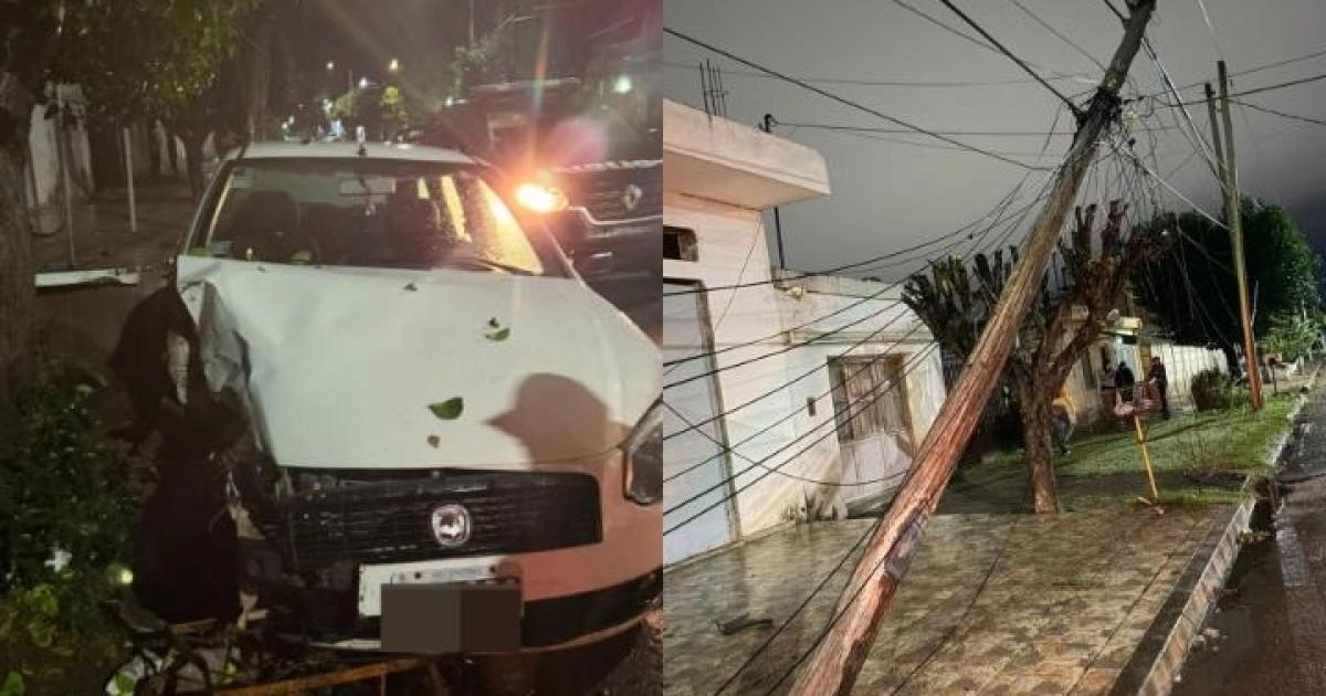 Un automovilista se quedoacute dormido al volante y chocoacute contra un poste