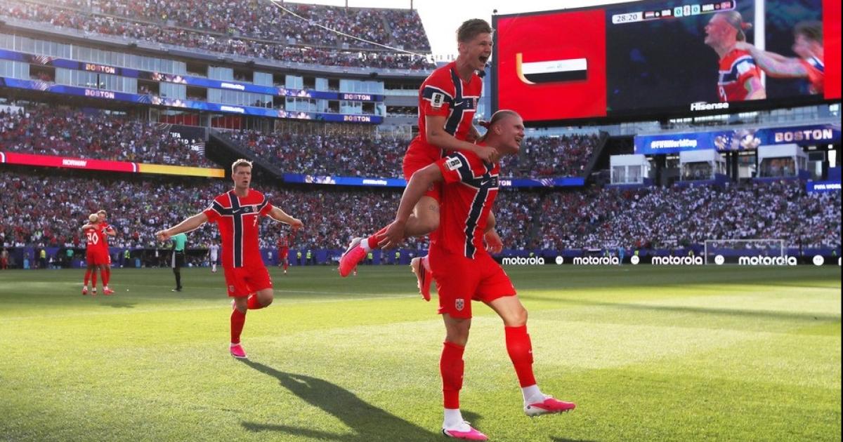 Con doblete de Haaland Noruega goleoacute 4-1 a Irak en un partidazo