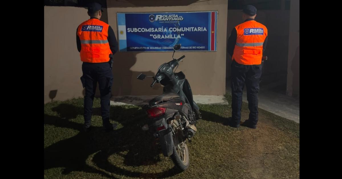 Recuperaron en Jimeacutenez una moto robada hace dos antildeos en Las Termas de Riacuteo Hondo