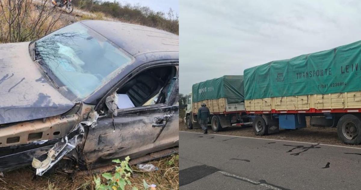 Choque entre una camioneta y un camioacuten en la Ruta Provincial 5- dos conductores fueron hospitalizados