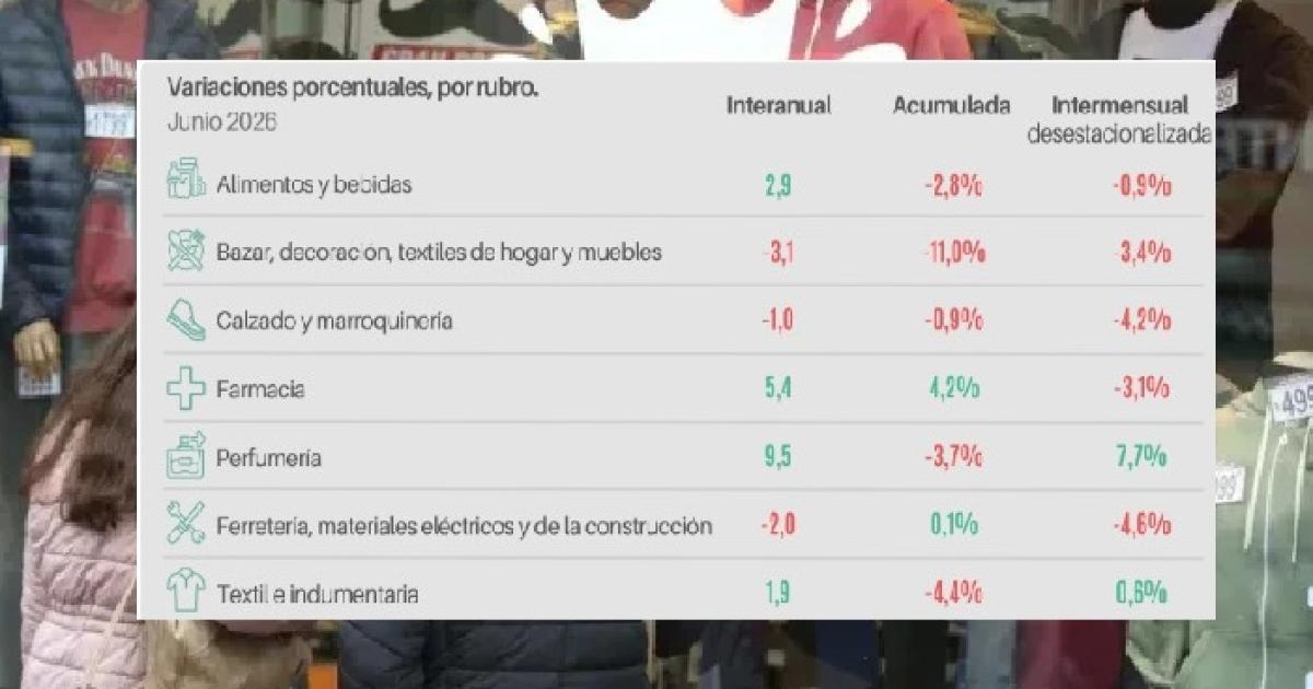 El consumo volvioacute a caer en junio- ventas bajaron 13-en-porciento- mensual y el semestre en rojo