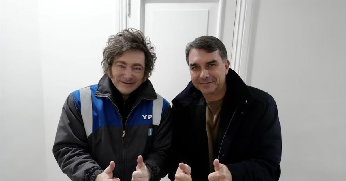 Javier Milei y Flavio Bolsonaro (FotoInfobae)