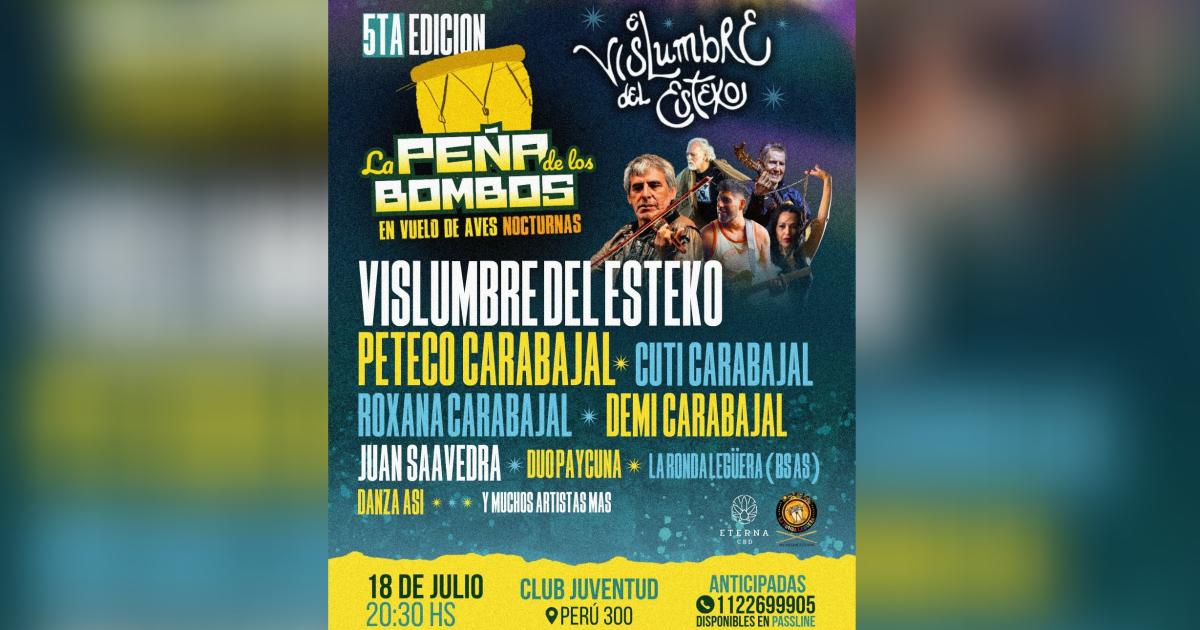 El Club Juventud vuelve a latir al ritmo del folclore con la quinta edicioacuten de La Pentildea de los Bombos