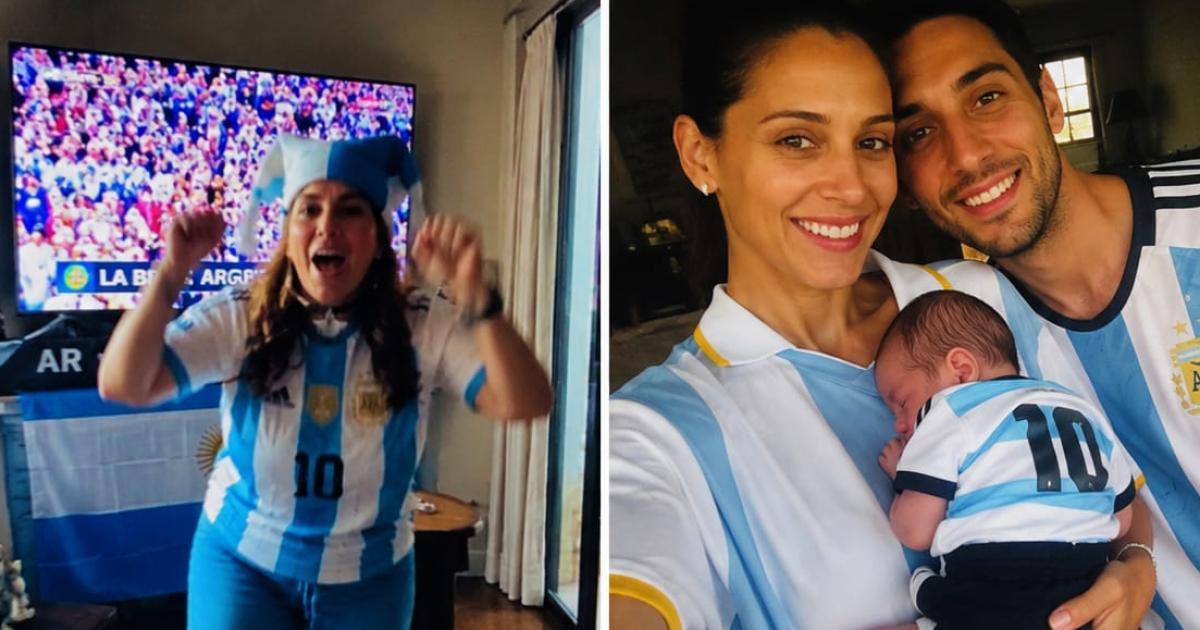 Argentina - Inglaterra- postales familiares euforia y aliento para Messi