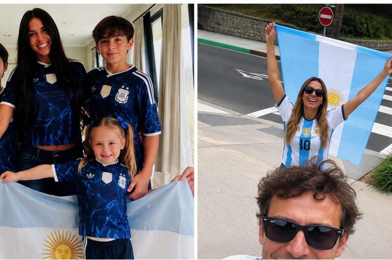 Argentina - Inglaterra- postales familiares euforia y aliento para Messi