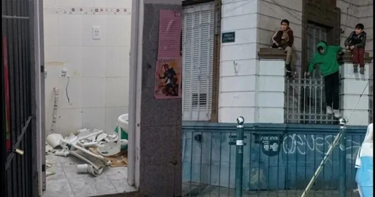 Lamentable- robaron e incendiaron una histoacuterica escuela durante los festejos por el triunfo de Argentina