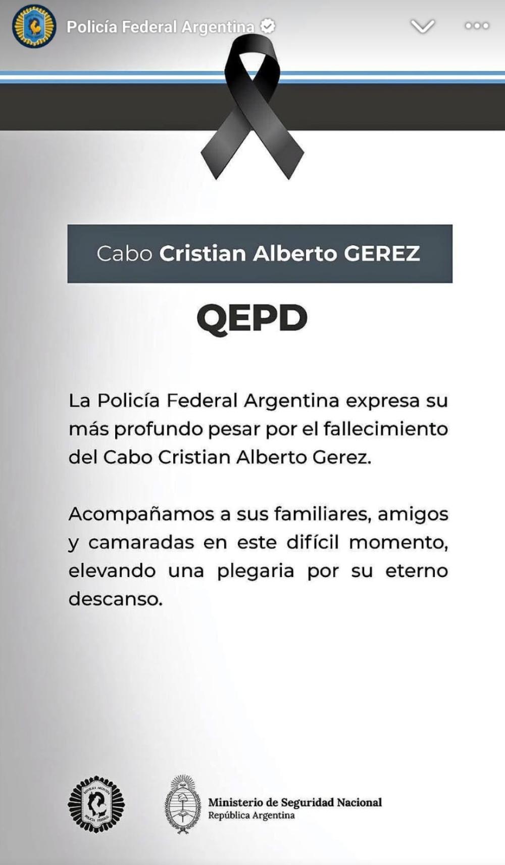 Dolor en la Policía Federal por el brutal asesinato de un cabo santiagueño en un asalto