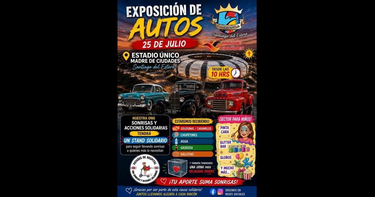 Este saacutebado se realizaraacute la Expo de Automoacuteviles con un perfil solidario en el predio Estadio Madre de Ciudades
