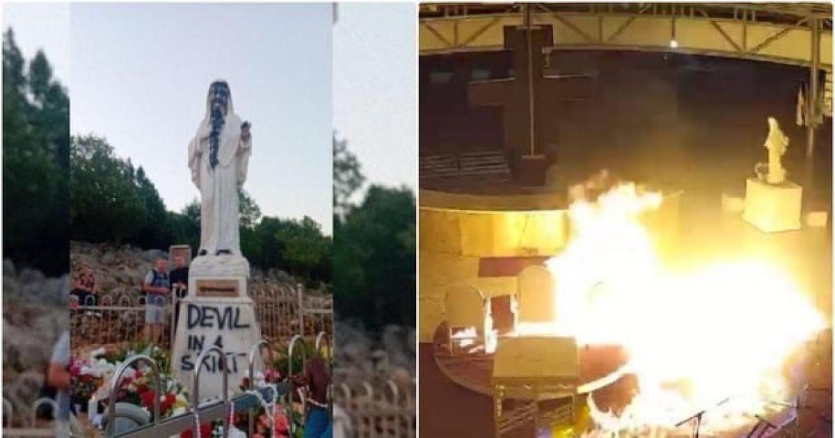 Profanacioacuten en Medjugorje uno de los santuarios maacutes famosos del mundo- incendiaron el altar y atacaron imaacutegenes de la Virgen