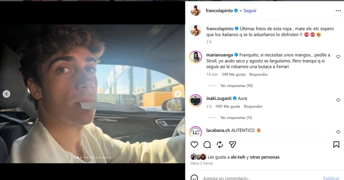Franco Colapinto contoacute que fue viacutectima de un robo durante sus vacaciones en Italia