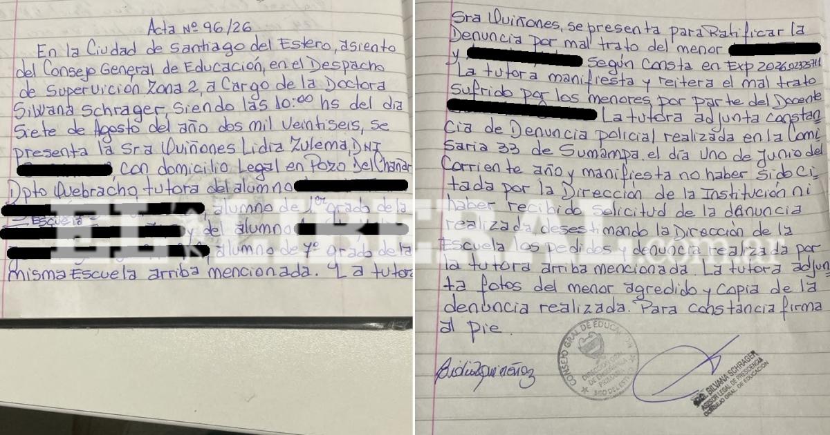 Acta firmada en el Consejo de Educación de la Provincia