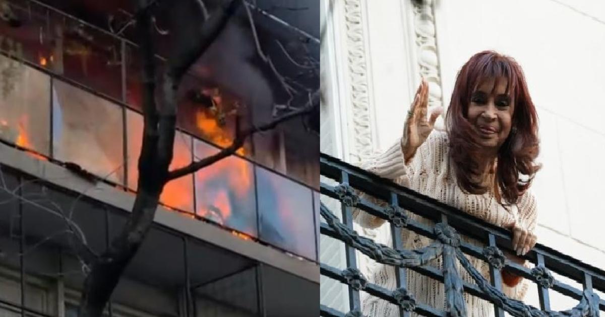 Fuego en un edificio pegado al de Cristina Kirchner- evacuacutean preventivamente a los vecinos