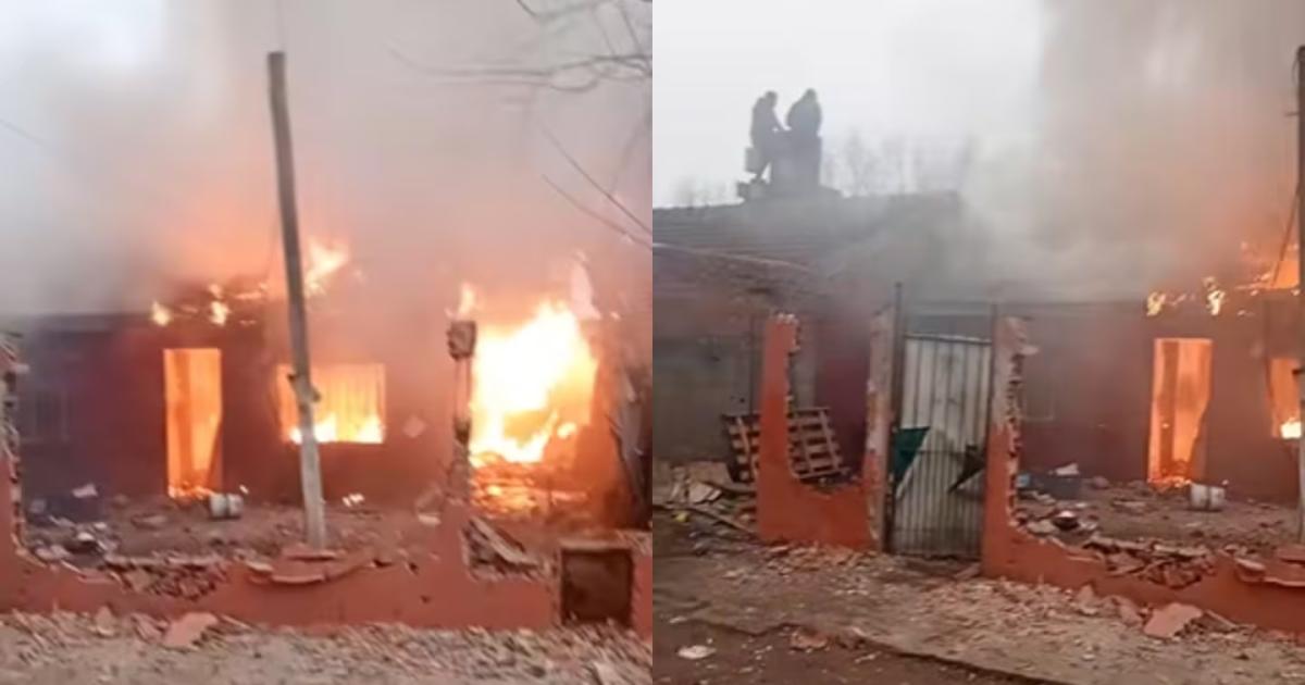 Luego de los crímenes los vecinos incendiarion un presunto bunker narco (Foto- captura El Radar)