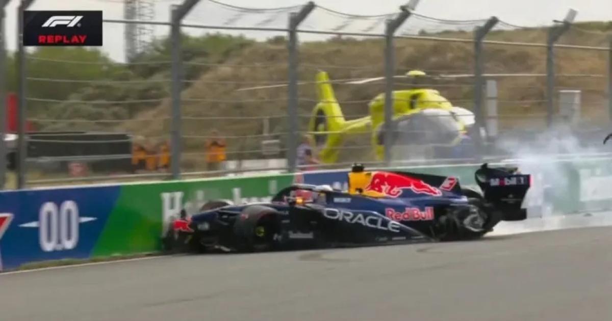 VIDEO- Asiacute fue el fuerte accidente de Verstappen que provocoacute la bandera roja en Paiacuteses Bajos