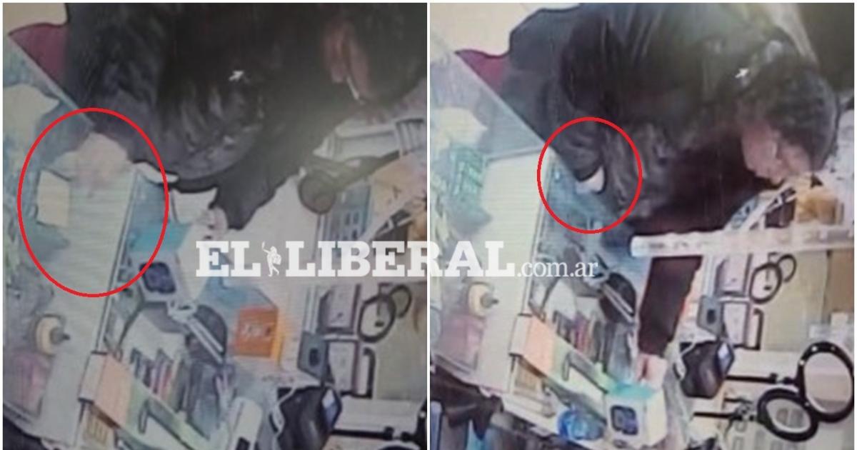 Momento en que la ladrona se apodera de la documentación  Foto- Captura de video