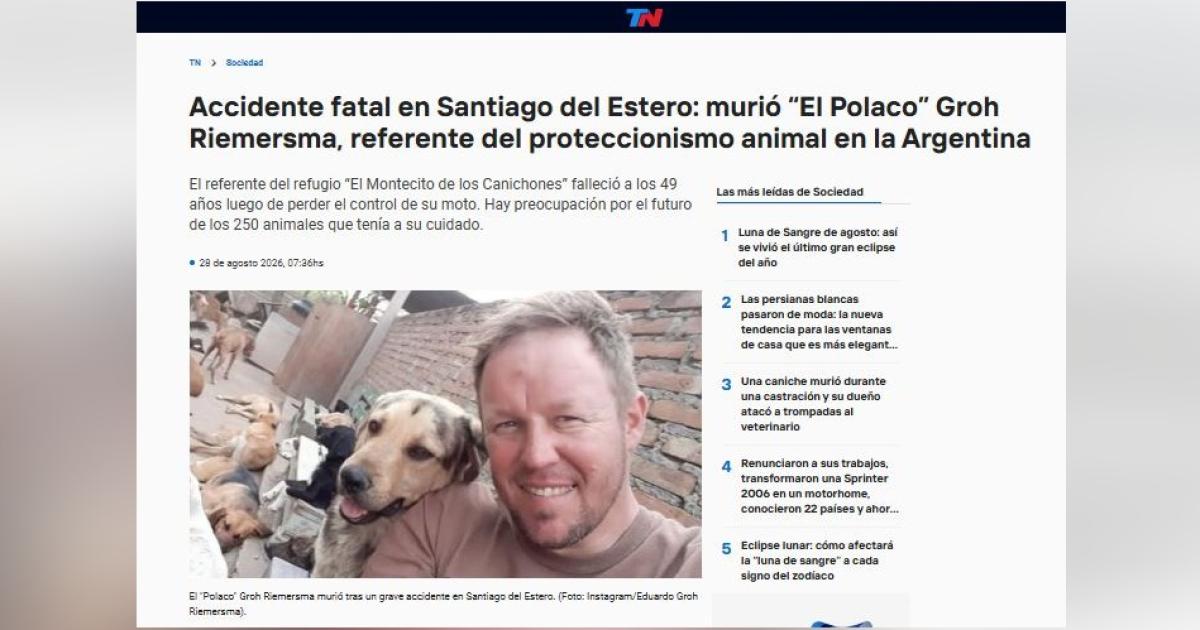 Repercusioacuten en los medios nacionales por la muerte de El Polaco Riemersma referente de los Canichones