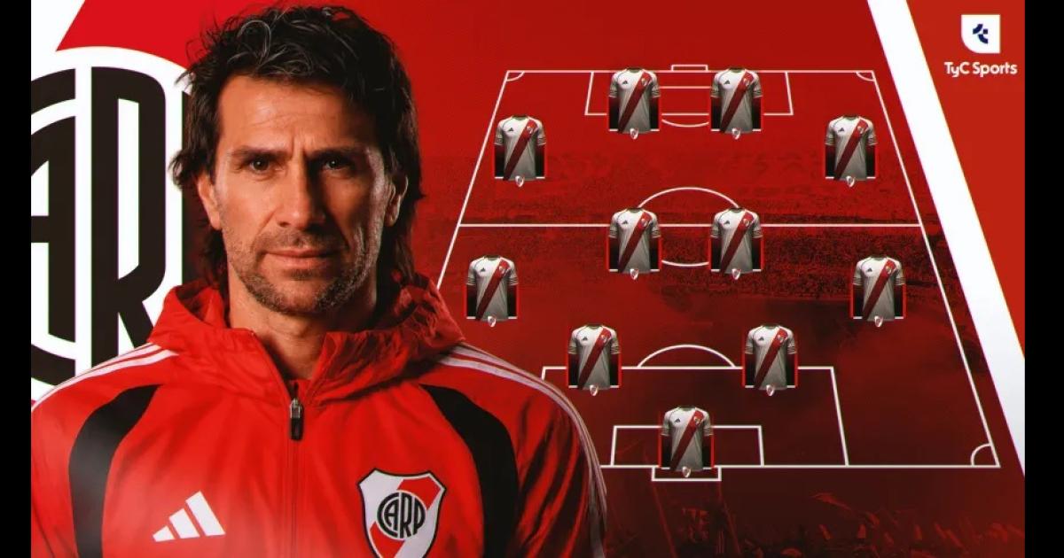 Primer 11 en marcha- Leonardo Ponzio hace su debut como DT interino de River este domingo ante Banfield en el Florencio Sola (Foto- TyC Sport)
