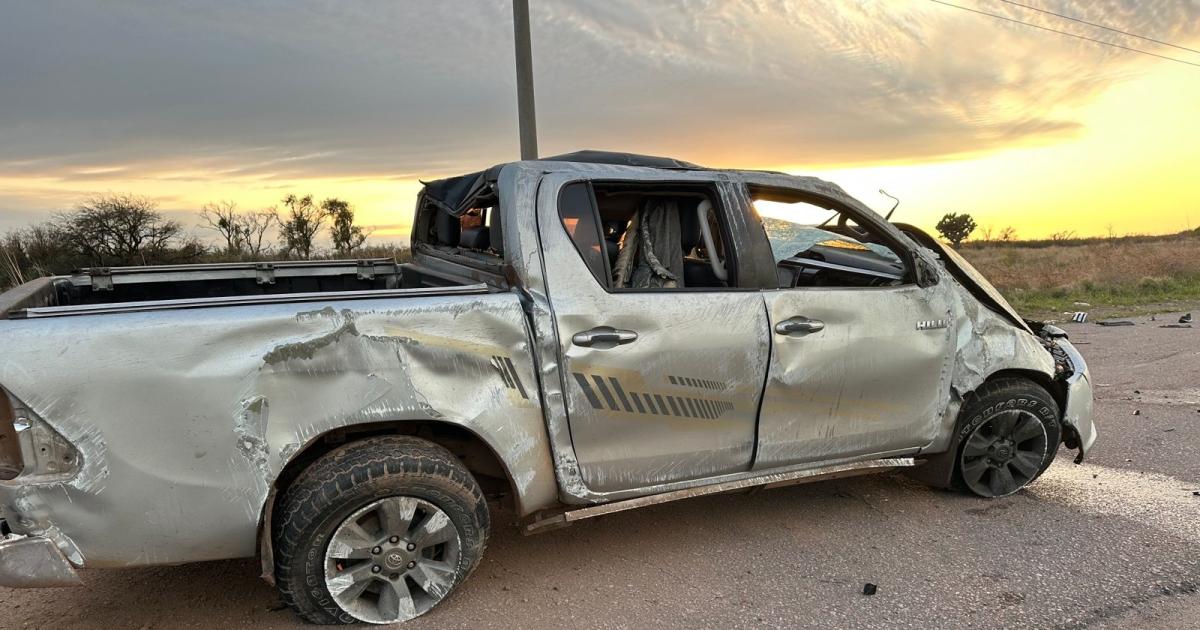 DESTROZOS La 4x4 terminó con diversos daños en su carrocería Sayago salió despedido