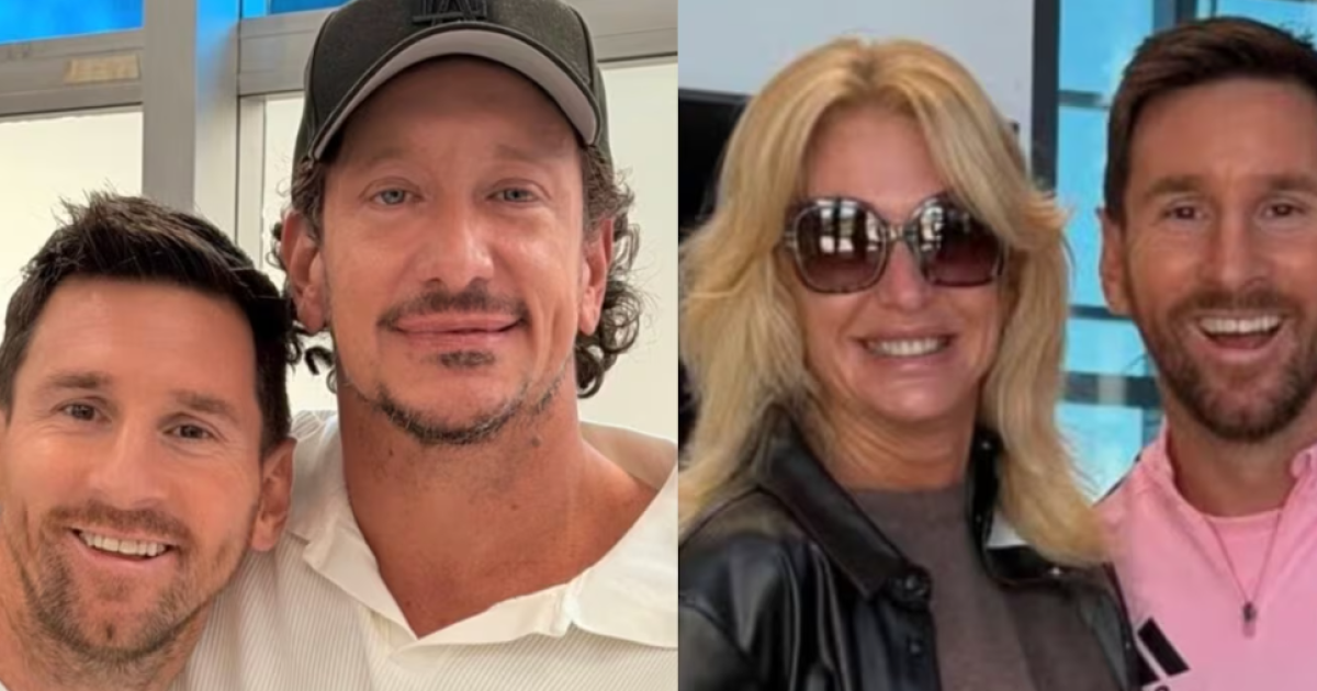 Nicol�s V�zquez y Yanina Latorre junto a Messi