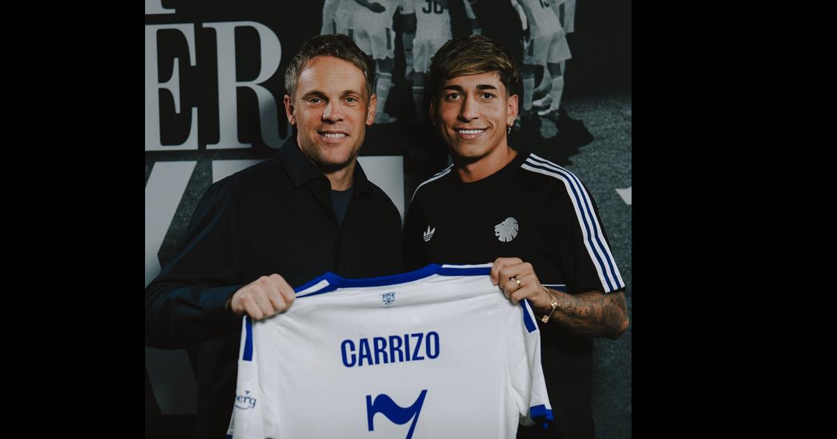 El santiagueño Maher Carrizo fue presentado oficialmente como refuerzo del Copenhagen de Dinamarca (Foto- X-@FCKobenhavn)