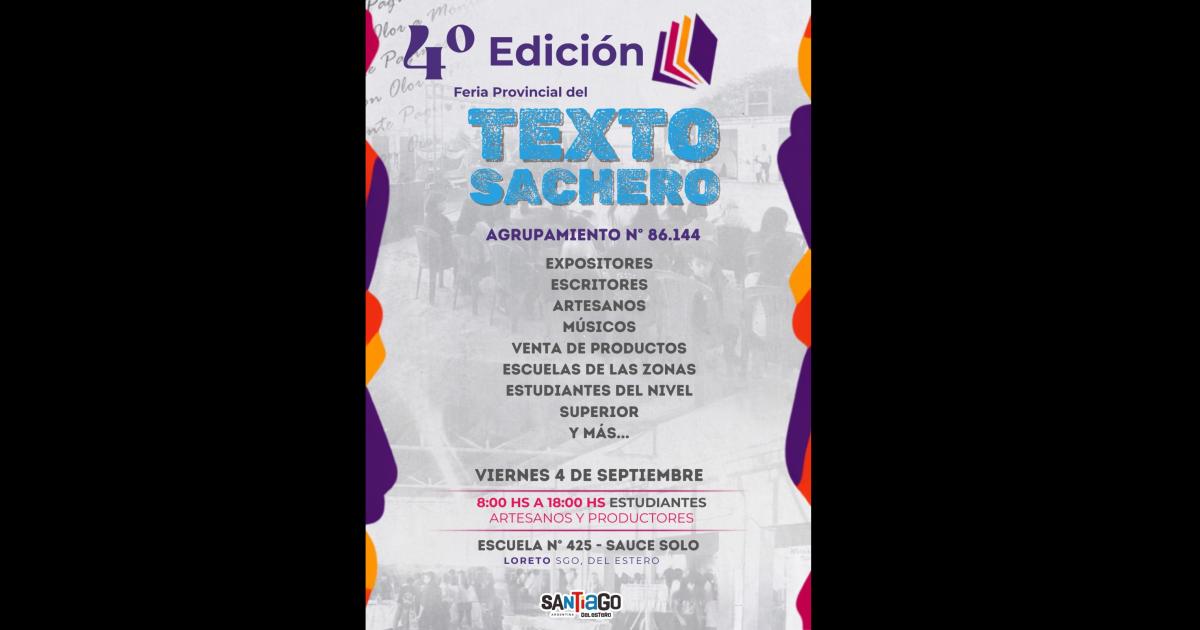 Hoy se realizaraacute la Feria Provincial del Texto Sachero 2026