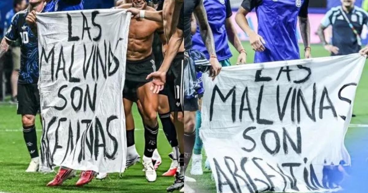 La bandera de Malvinas que emocionó a la Selección Argentina -Foto- Google
