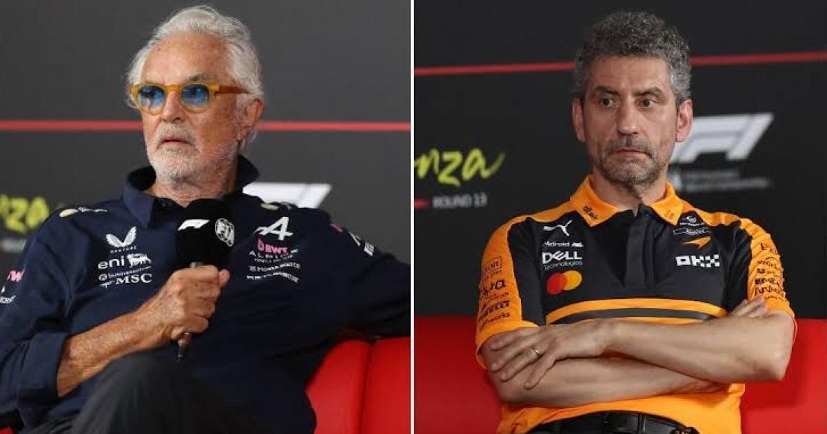 El tenso cara a cara entre Flavio Briatore y Andrea Stella (Foto- Google)
