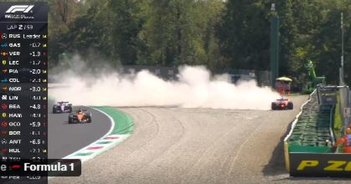 Fuerte accidente de Charles Leclerc en el GP de Italia- trompo golpe y bandera roja en Monza