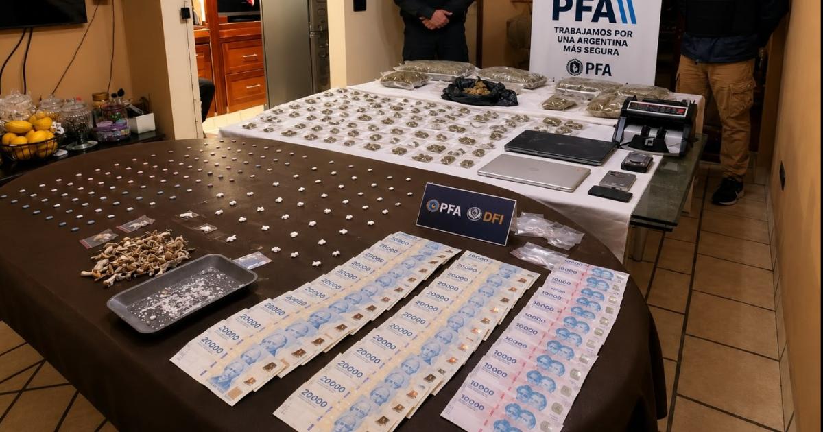 Gran desplieque de efectivos que permitió la detención de un narco (Foto El Liberal)