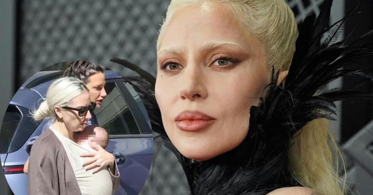 Lady Gaga fue mamaacute por primera vez y sorprendioacute al mundo con su aparicioacuten junto al bebeacute