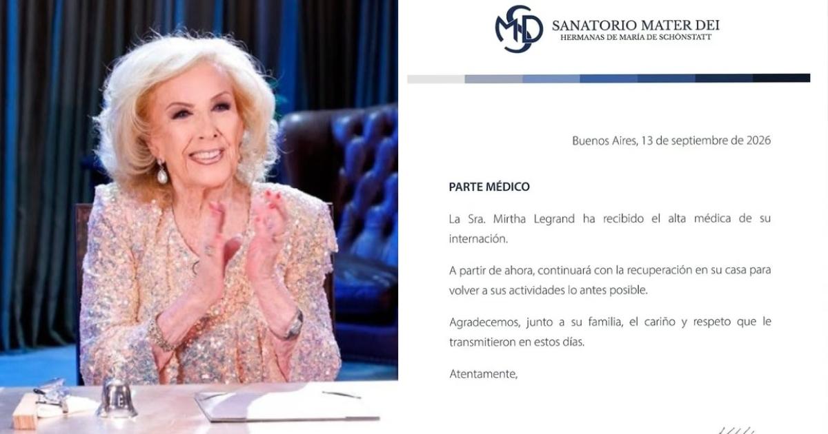 Mirtha Legrand fue dada de alta- coacutemo sigue su recuperacioacuten tras la internacioacuten por bronquitis