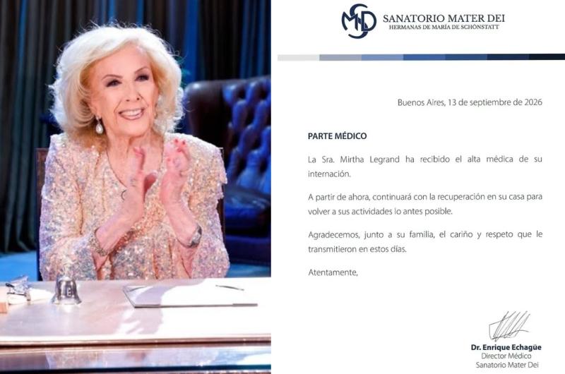 Mirtha Legrand fue dada de alta- coacutemo sigue su recuperacioacuten tras la internacioacuten por bronquitis