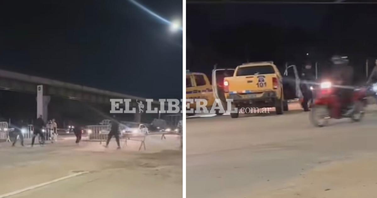 Importante despliegue de policías para evitar accidentes en la Av Costanera (Foto El Liberal)
