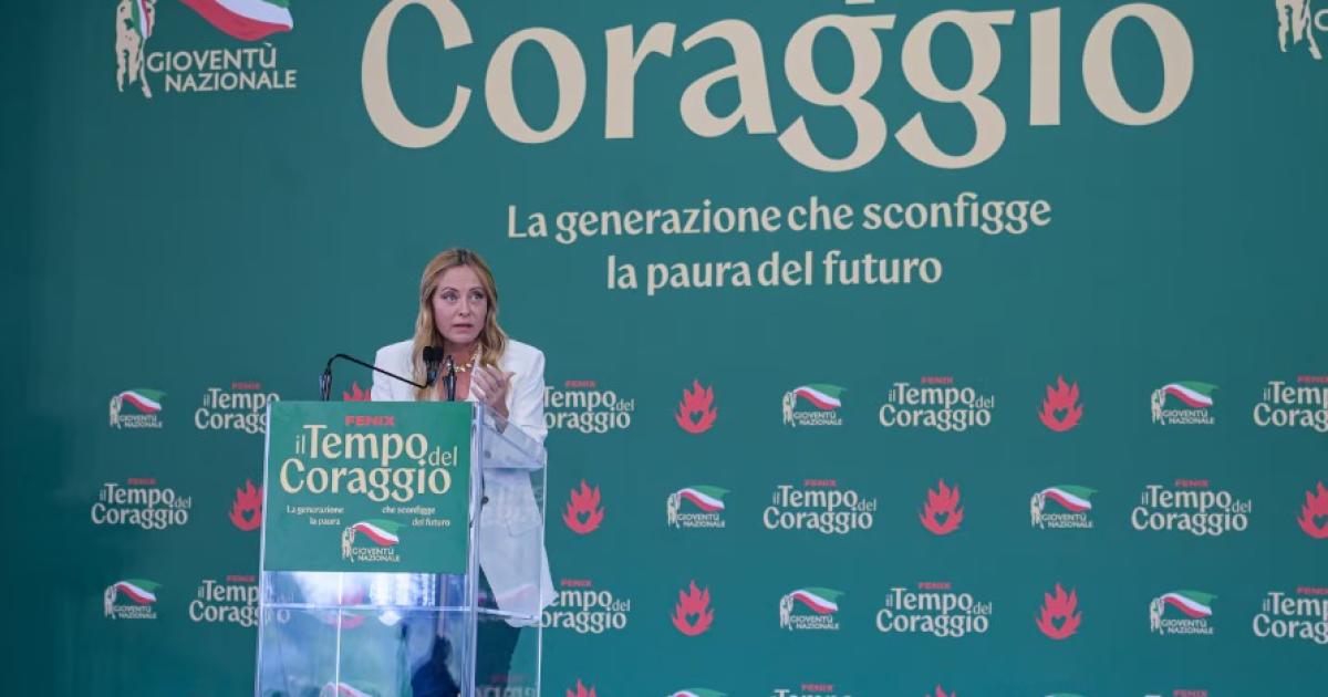 La primera ministra italiana Giorgia Meloni asiste a Fenix el festival juvenil de la FdI en Roma el domingo 20 de septiembre de 2026
