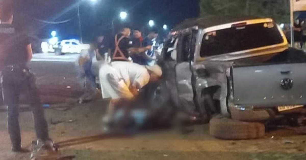 Así quedó la camioneta conducida por el menor Foto- Agencia NA (Policía)