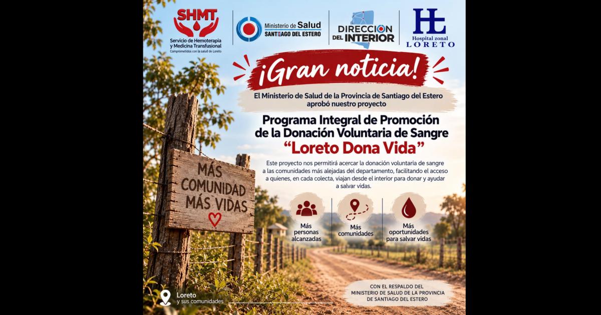 Loreto fortalece la donacioacuten de sangre con un nuevo programa de alcance territorial