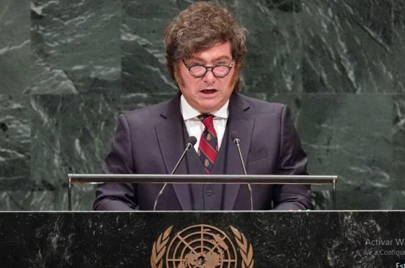 Javier Milei en su discurso ante la ONU  (Foto- AP - Heather Khalifa)