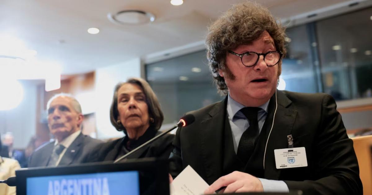 Javier Milei en la cumbre del Escudo de las Américas en Nueva York (Foto- Reuters)