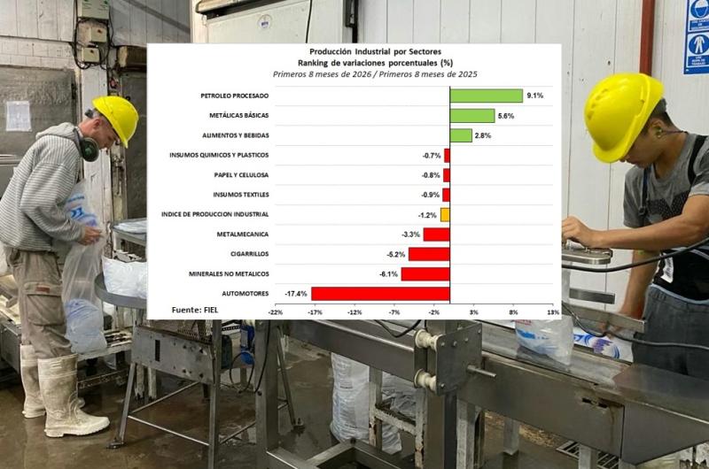 La actividad industrial cayoacute hasta agosto un 12-en-porciento- seguacuten FIEL