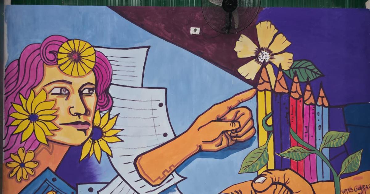 Pozo Hondo realizoacute la primera jornada de pintada de mural juvenil