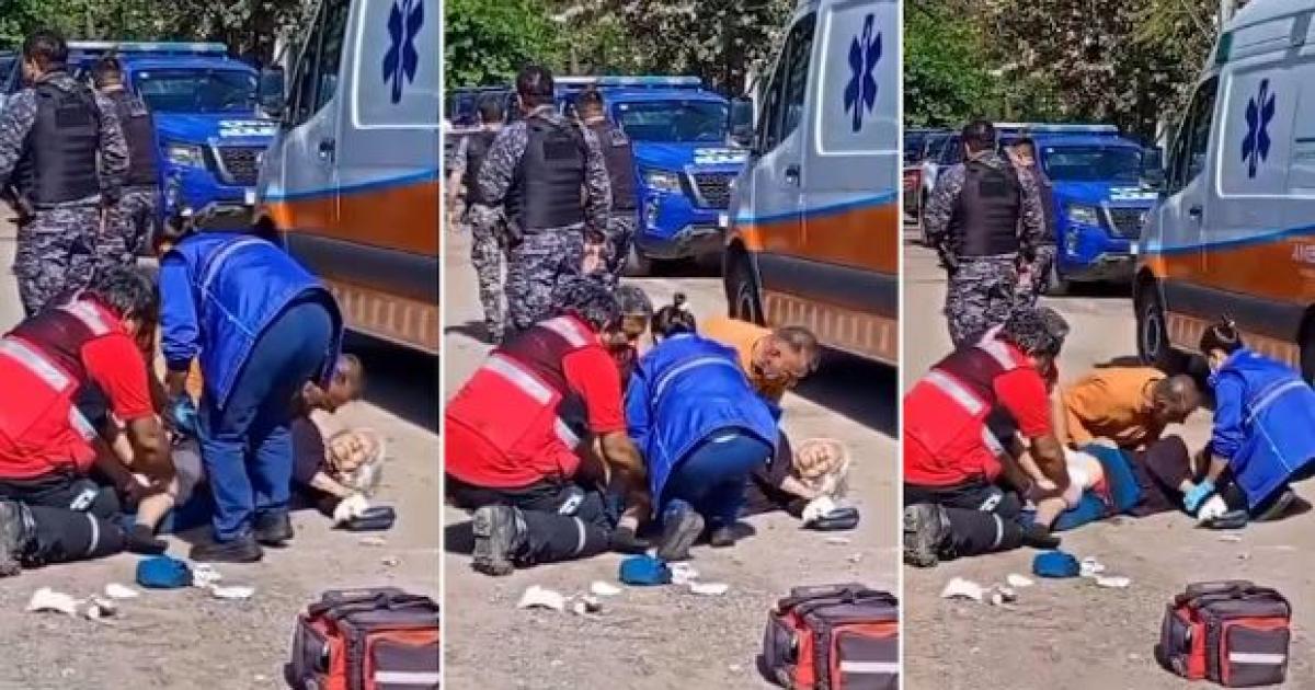 Mujer atacada por un Pitbull es trasladada al hospital - Foto- Infobae