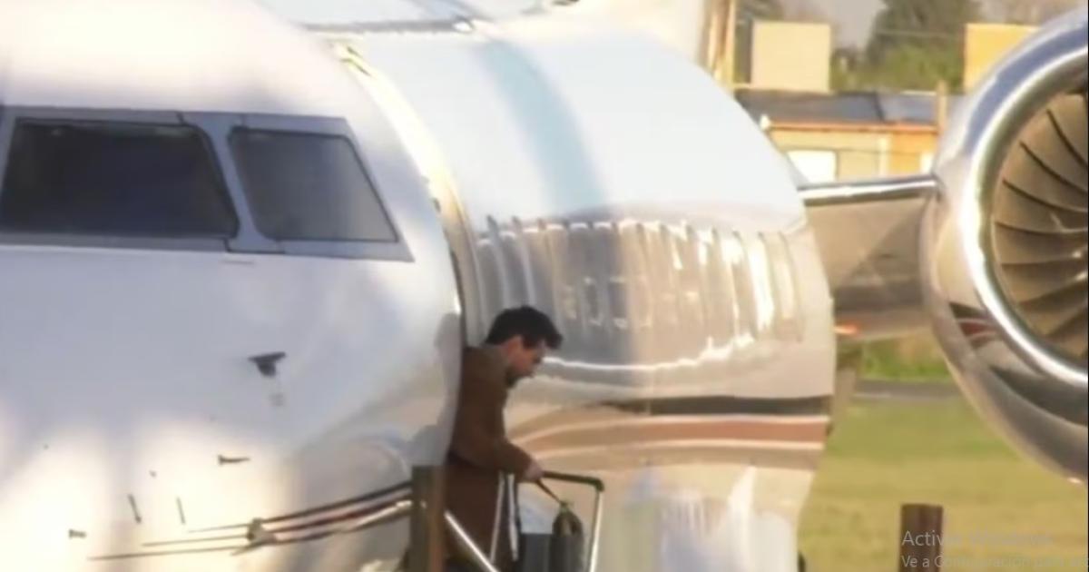 Así llegaba Messi a la Argentina (Foto- Captura de video TN)
