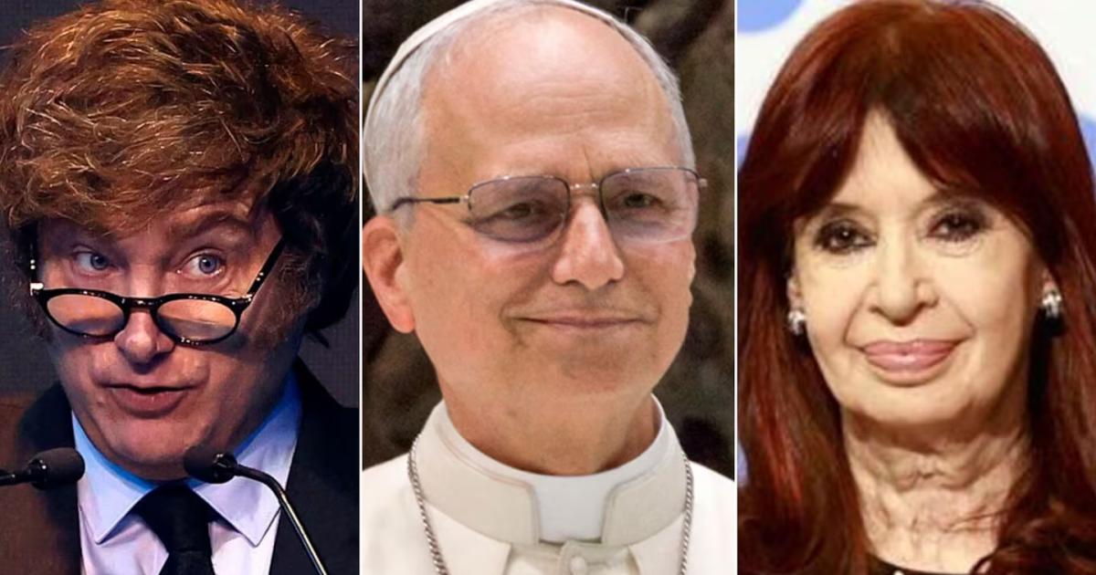 El papa León XIV podría reunir a Cristina Kirchner con Javier Milei (Fotos- Reuters)