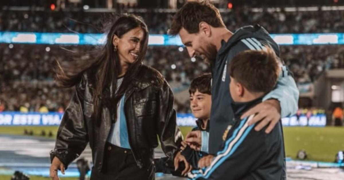 Antonela Roccuzzo acompañó a Lionel Messi en su �ltimo partido con la Selección argentina