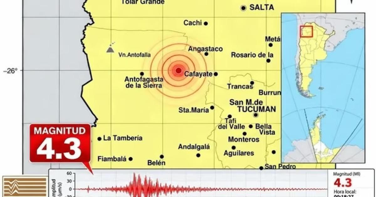 Fuerte temblor en el norte argentino- un sismo de 43 grados se sintioacute en Salta Catamarca y Tucumaacuten