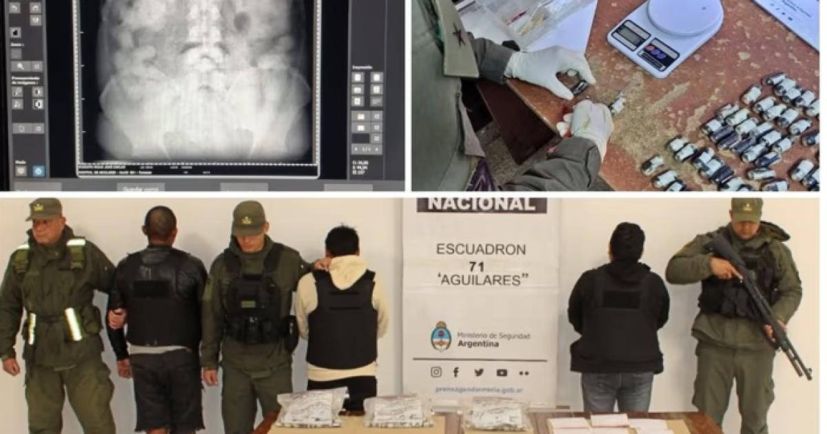 Secuestran maacutes de 250 caacutepsulas de cocaiacutena ocultas en los cuerpos de tres pasajeros en la Ruta 38