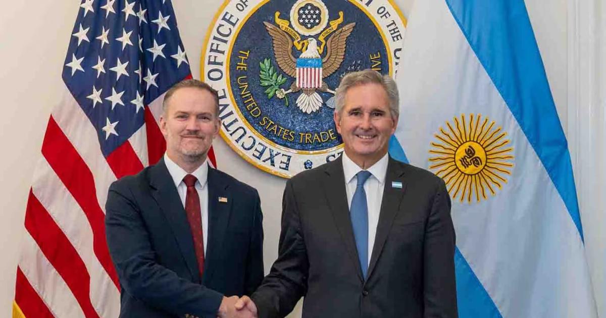 El representante comercial de Estados Unidos Jamieson Greer y el canciller Pablo Quirno (Foto- @PabloQuirno)