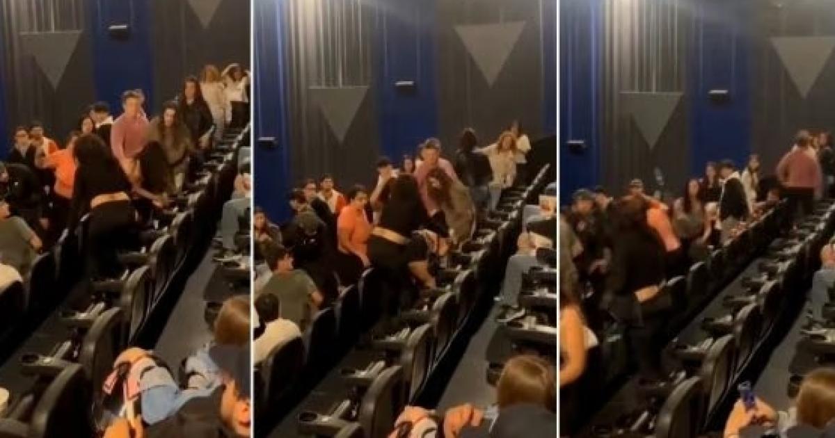 VIDEO Escaacutendalo en el Cine- mujeres a las trompadas gas pimienta y detenciones