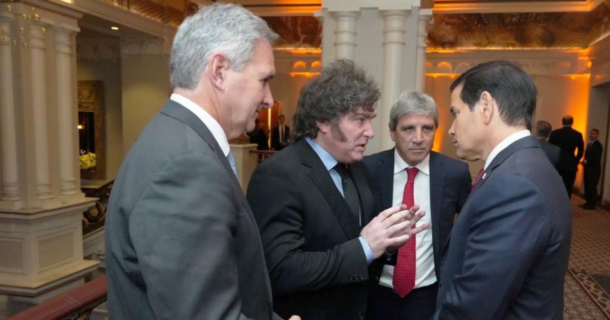 El presidente Javier Milei junto al secretario de Estado de Estados Unidos Marco Rubio en Nueva York (Foto- EFE - X @SecRubio)