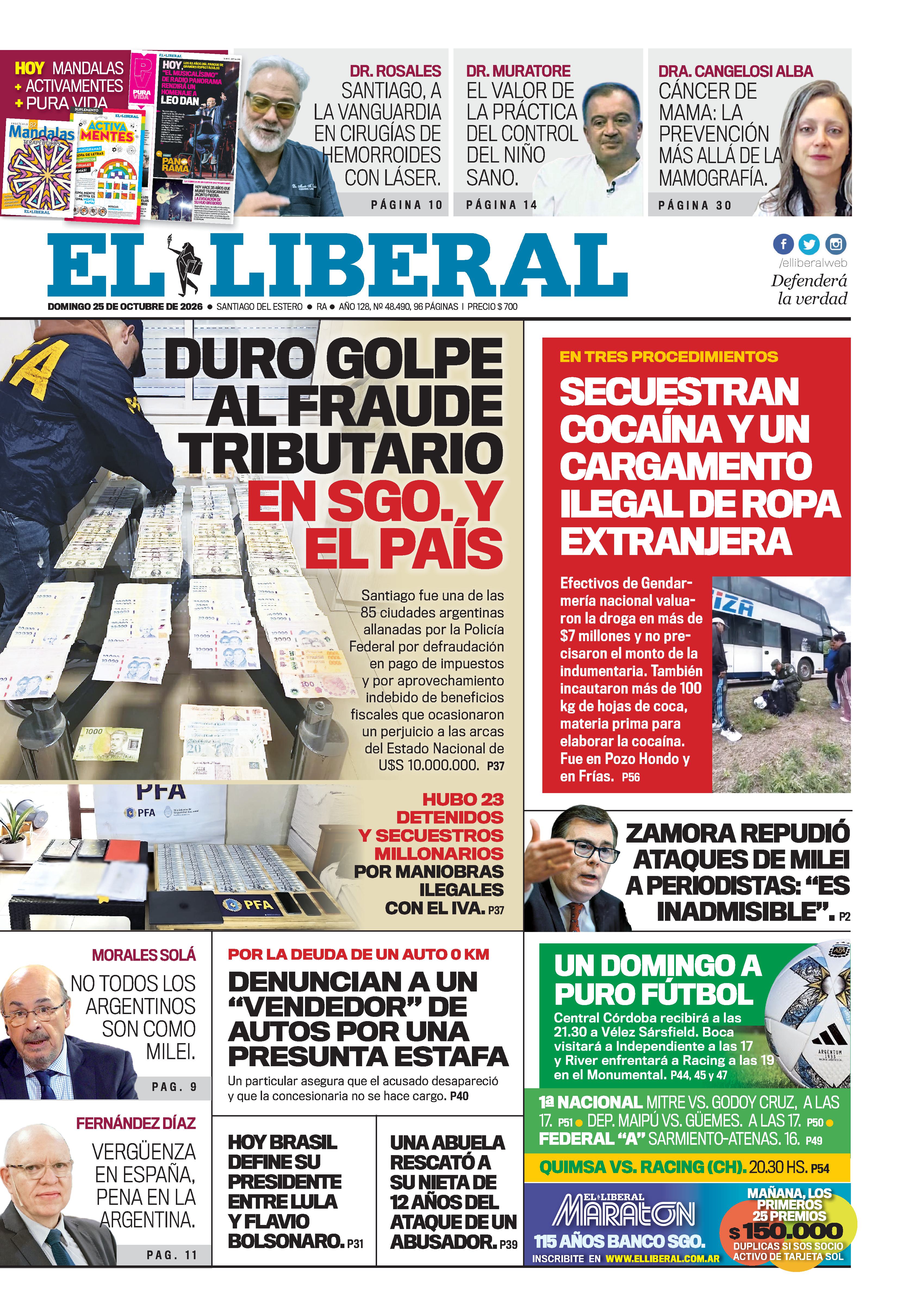 El Liberal de Santiago del Estero del 25/10/20262
